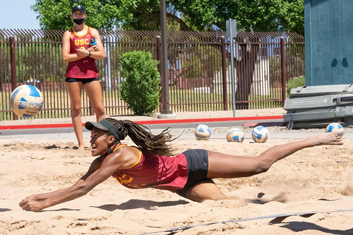 College Beach Volleyball 4/14/2021-Joy Dennis-USC beach volleyball
