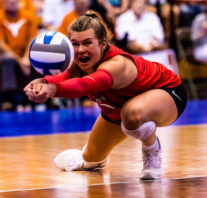 Ohio State's Mac Podraza, who recently entered the transfer portal, digs during the NCAA regional in Austin/Matt Smith photo